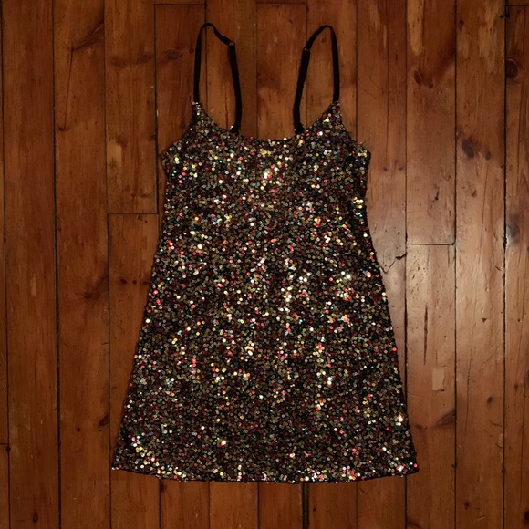 Free People Dresses & Skirts - Free People Sequin Mini Dress with Multicolor Sparkle